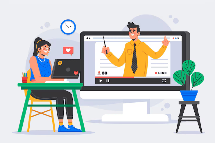 Online tutor teaching digital skills